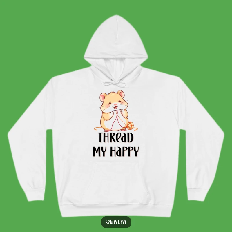 Cozy Funny Hamster Hoodie: Tailor's Comfort, Perfect Warm Funny Gift for Crafters