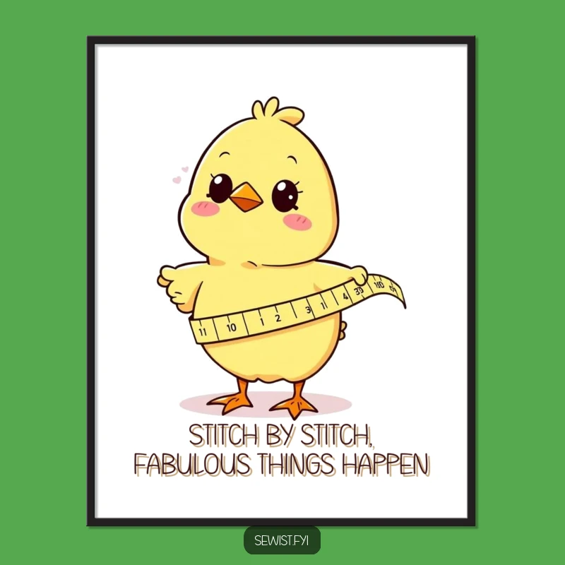 Free Printable Wall Art: Curious Chick Measuring Fun, Humorous Downloadable Decor