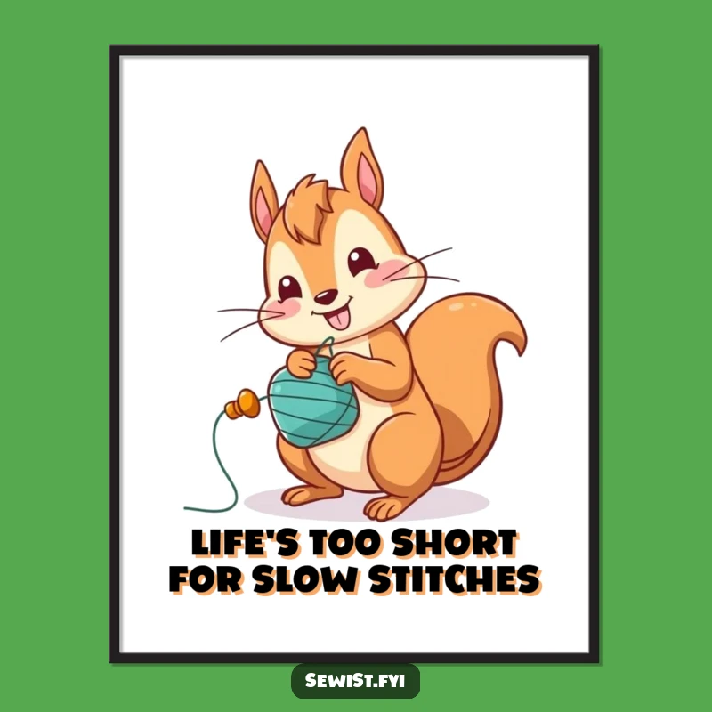 Free Printable Squirrel Wall Art: Energetic Sewing Decor for Crafty Spaces!