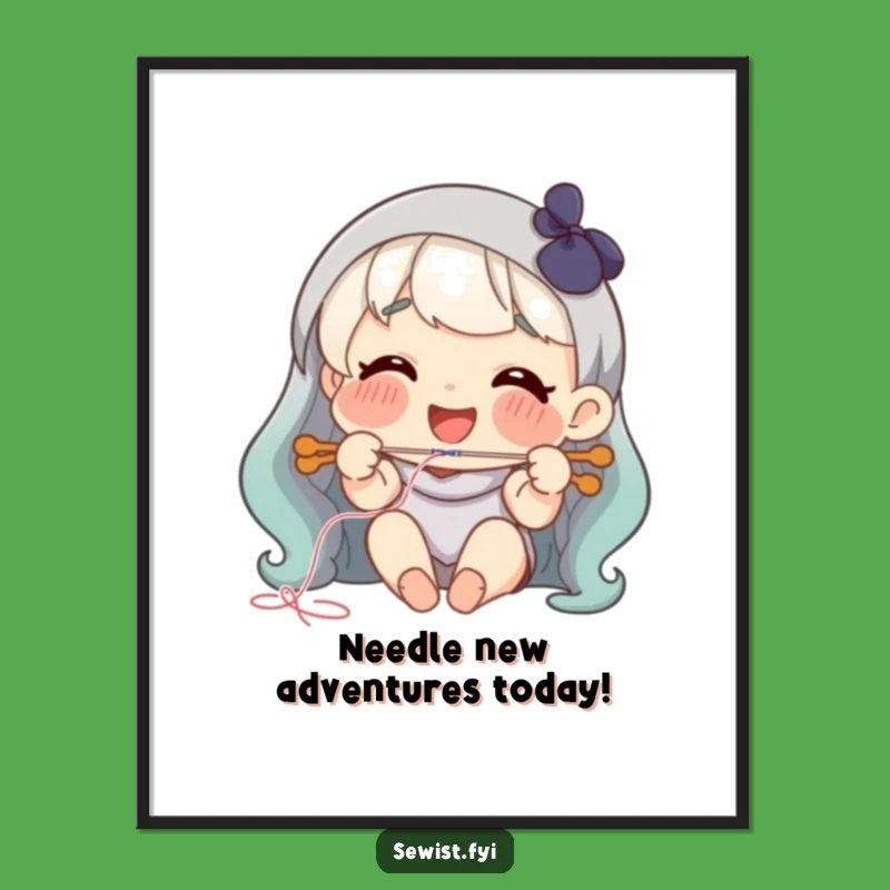 Free Printable Needle Threading Art - Humorous Downloadable Decor for Crafters