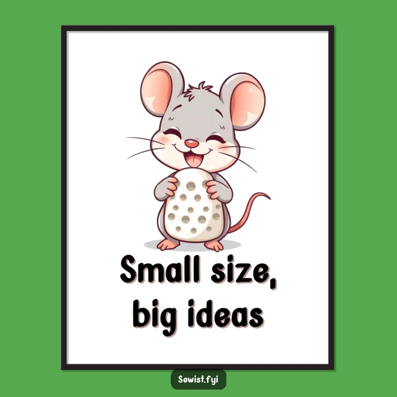 Free Printable Wall Art: Mouse Thimble Smile, Hilarious Decor