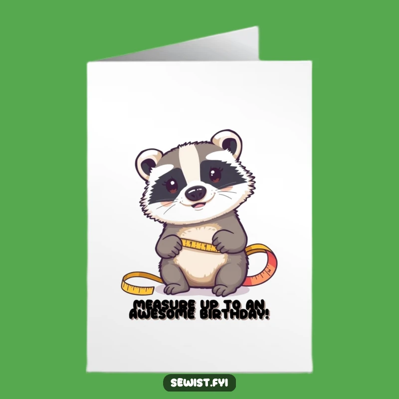 Free Printable Birthday Card: Badger Measuring Joy