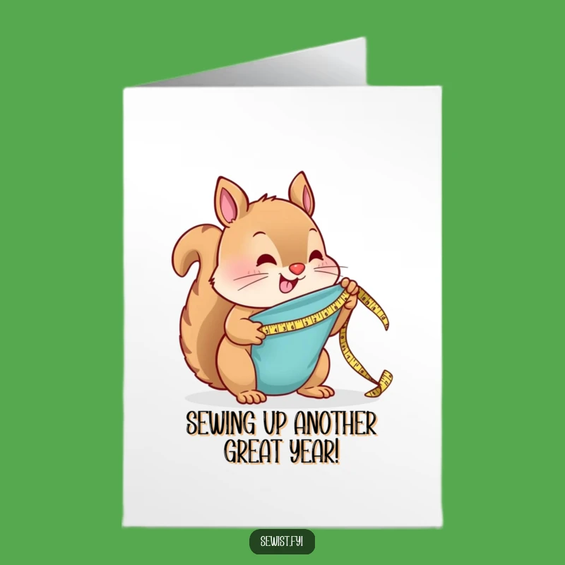 Free Printable Birthday Card: Funny Squirrel Tailor DIY Downloadable Gift