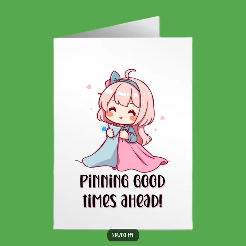 Free Printable Birthday Card: Pinning Fun, Sewing Character, DIY Downloadable Gift