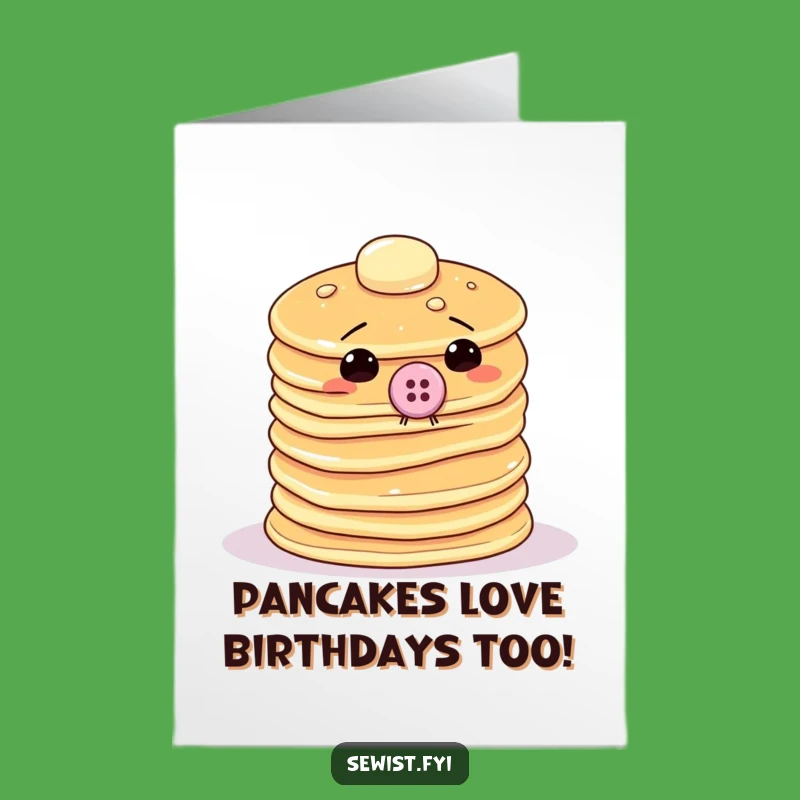 Funny Free Printable Birthday Card: Wobbly Pancake Sewing Gift, Print at Home!