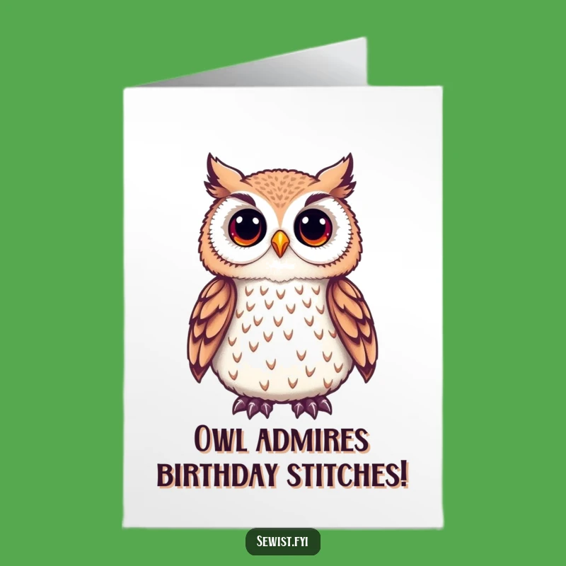 Free Printable Birthday Card: Owl's Crafty Eye, Humorous Downloadable Gift to Print at Home
