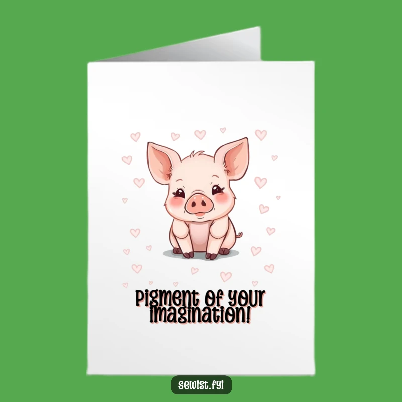 Free Printable Piglet Birthday Card: Funny Chalk Art Design Downloadable Gift