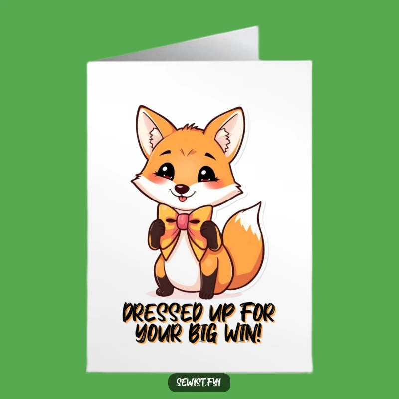 Free Printable Fox Congrats Card: Dapper Bow Tie Animal Downloadable Gift