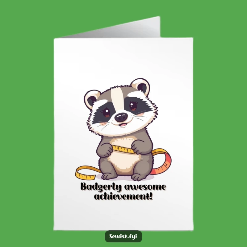 Free Printable Congrats Card: Badger's Precise Success