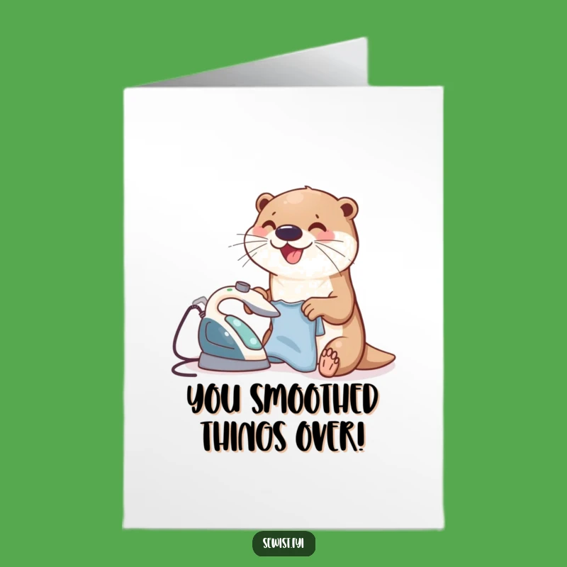 Free Printable Otter Congrats Card: Funny Ironing Design Downloadable Gift