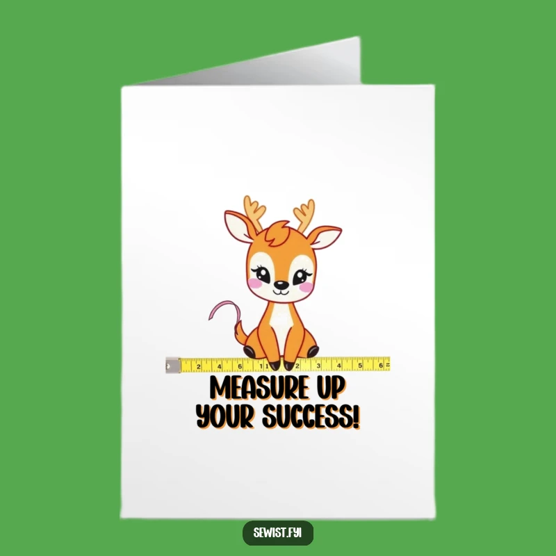 Free Printable Congrats Card: Deer Measures Success, Funny Downloadable Gift