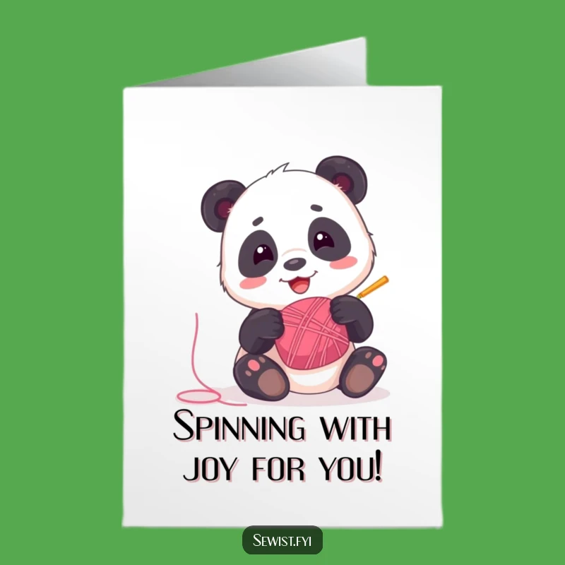 Free Printable Congrats Card: Panda Bobbin Spin, Print at Home