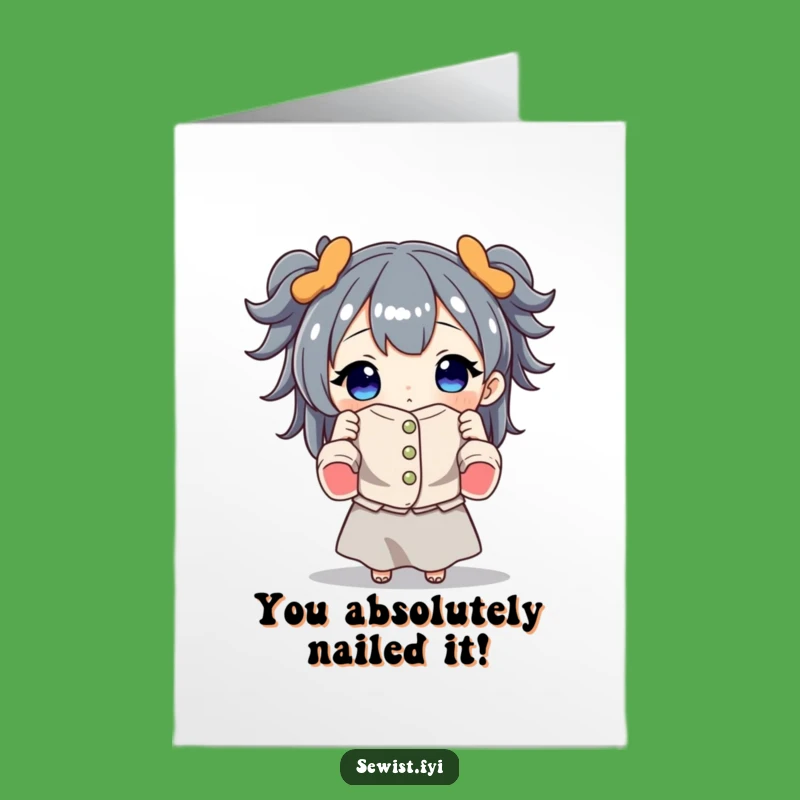 Free Printable Congrats Card: Sewing Victory, Funny Downloadable Gift for Accomplishments