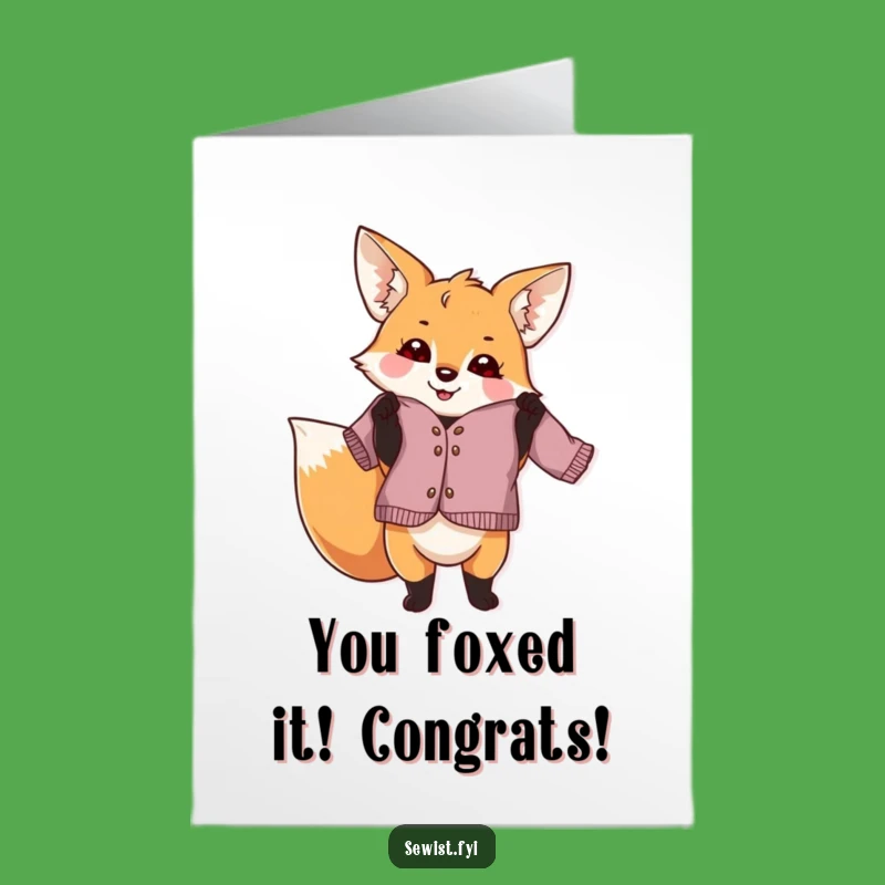 Free Printable Congrats Card: Proud Fox Tailor, Amazing DIY Downloadable Gift