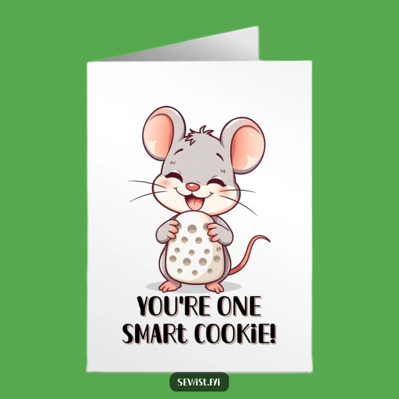 Free Printable Congrats Card: Mouse Thimble Cheer, Funny Download