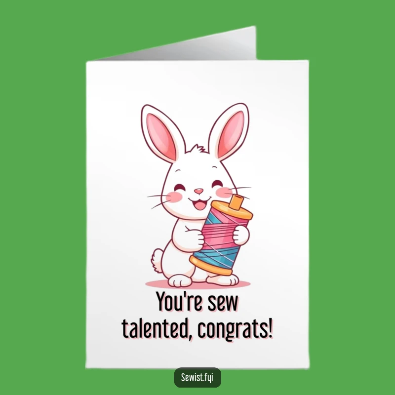 Free Printable Congrats Card: Rabbit's Crafty Success, Downloadable, Print at Home