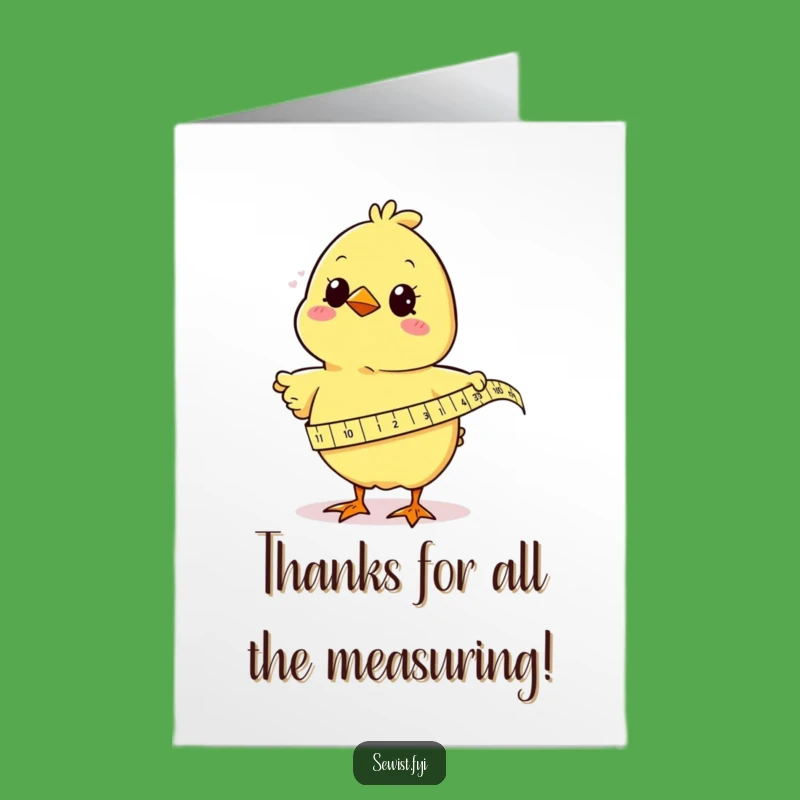 Free Printable Thank You Card: Chick Measures Gratitude, Humorous Downloadable Gift