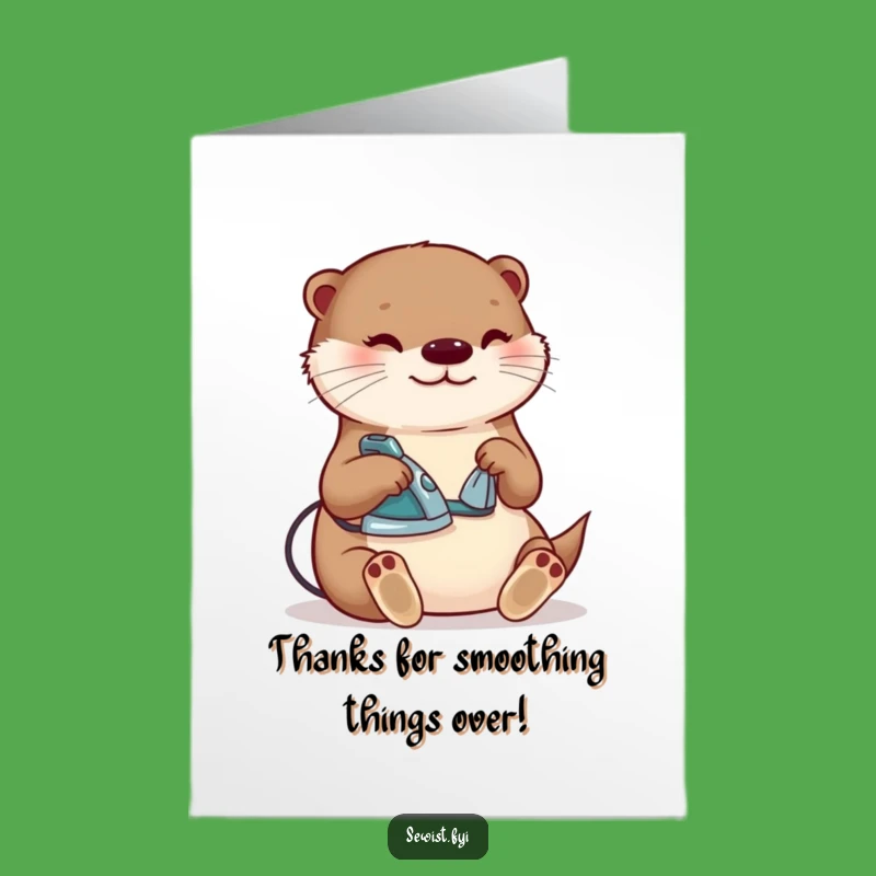 Free Printable Thank You Card: Content Otter Ironing, Perfect DIY Downloadable Gift