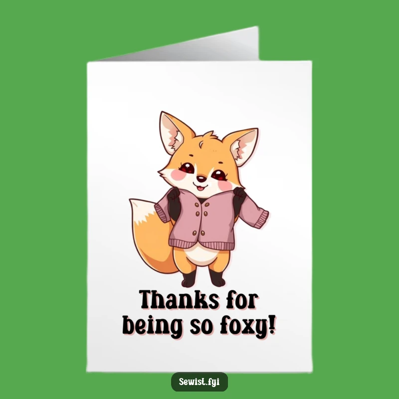 Free Printable Thank You Card: Proud Fox Crafter, Perfect DIY Downloadable Gift