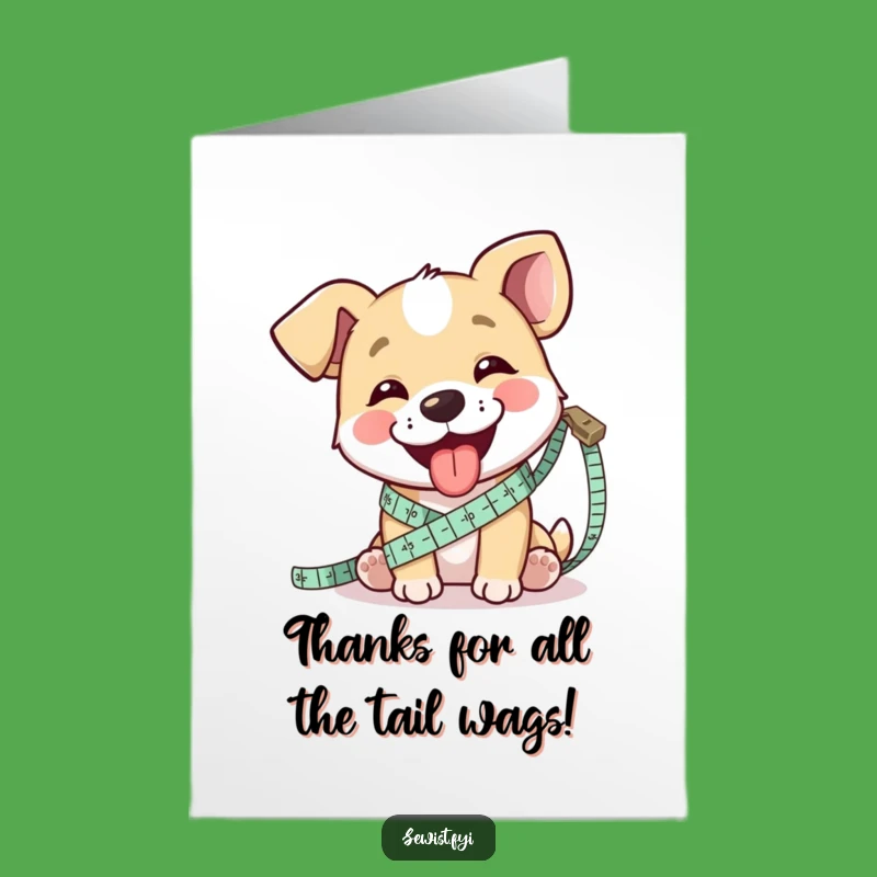 Free Printable Thank You Card: Dog Measures Fabric, Grateful Downloadable Gift!