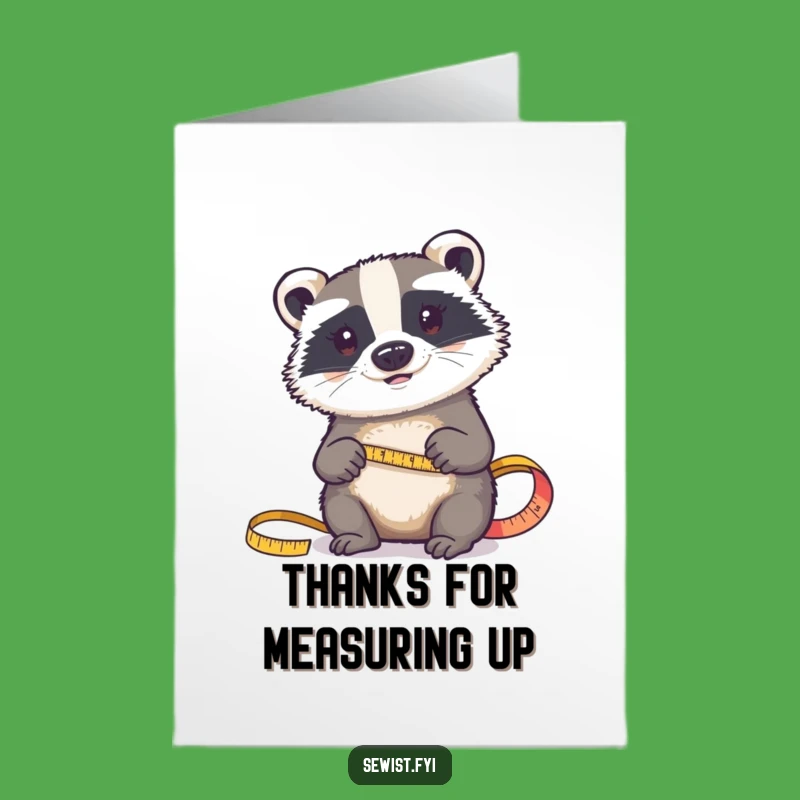 Free Printable Thank You Card: Badger's Measured Thanks