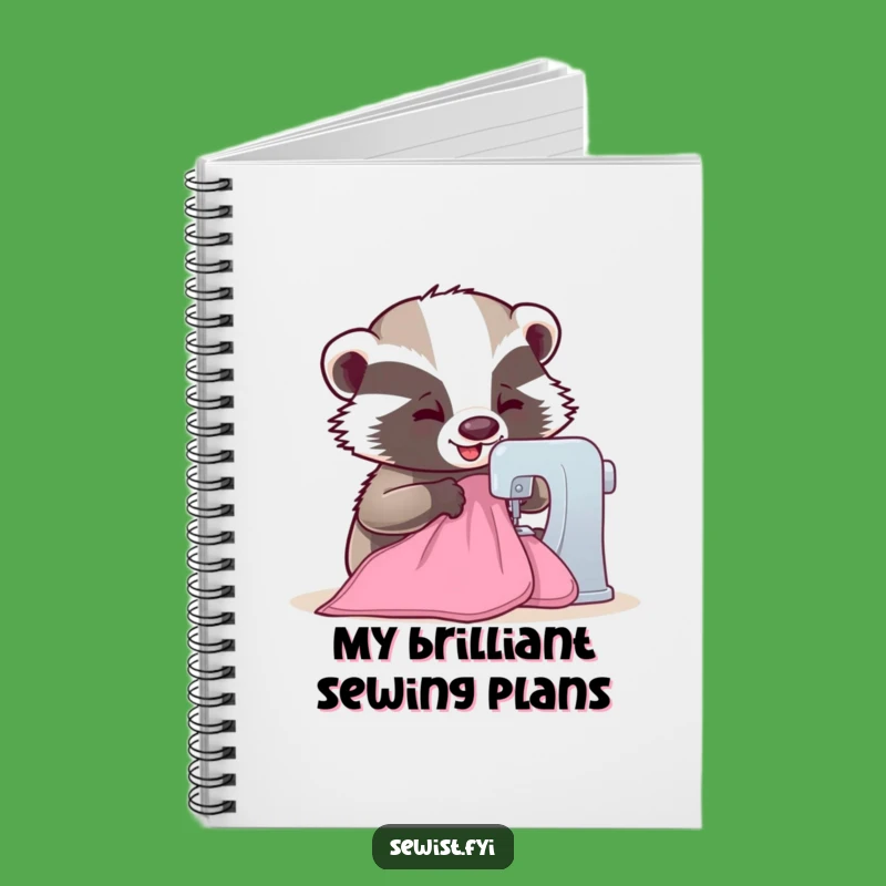 Funny Badger Notebook: Jot Down Ideas with Humorous Sewing Inspiration