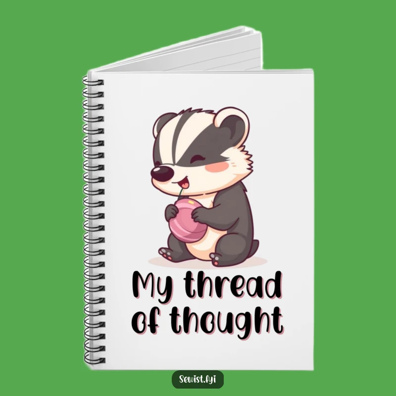 Funny Badger Tailor Notebook: A Cheeky Badger Spinning a Bobbin with Rhythm