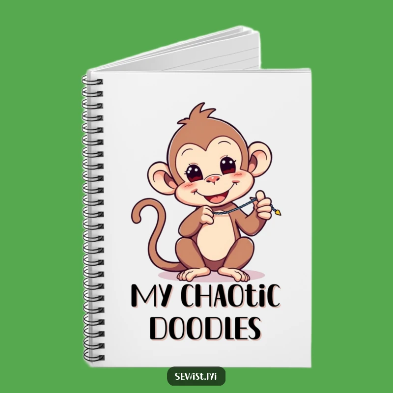 Funny Monkey Stitch Notebook: Playful Primate's Sewing Notes, Journal Gift