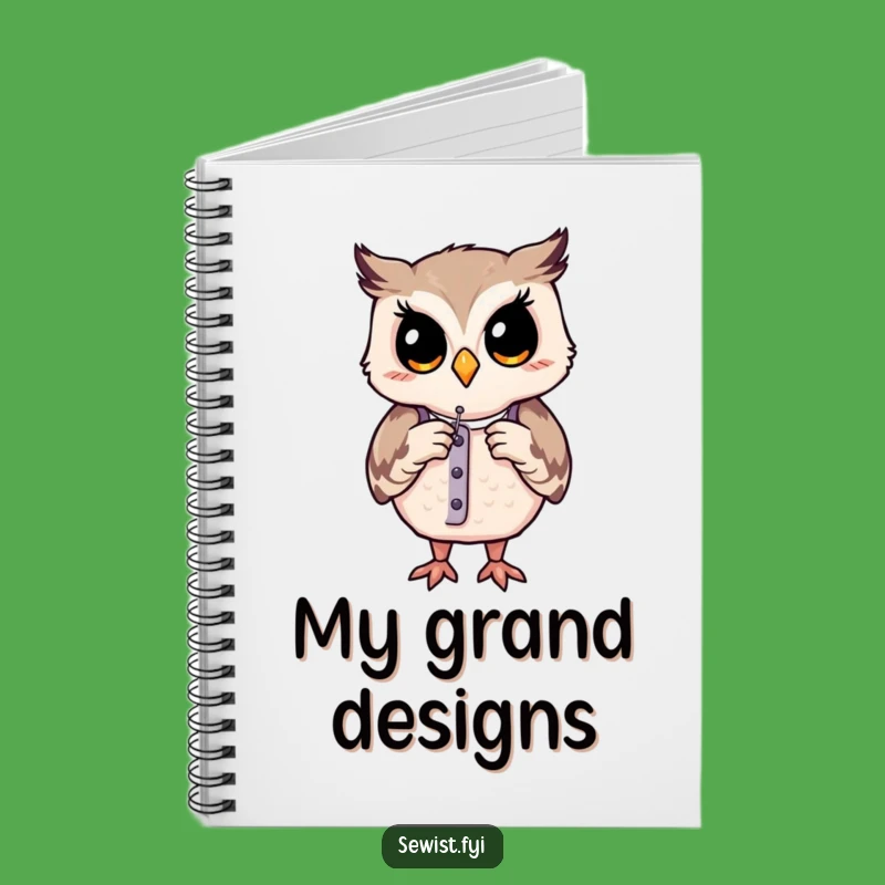 Funny Owl Tailor Notebook: Contented Critter's Design Ideas, Journal Gift