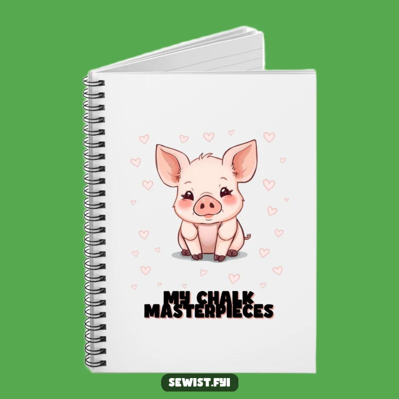 Funny Piglet Journal: Creative Chalk Art Farm Animal Diary Gift