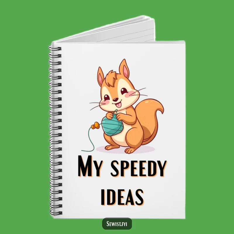 Funny Squirrel Bobbin Winding Notebook - Jot Down Ideas at High Speed!