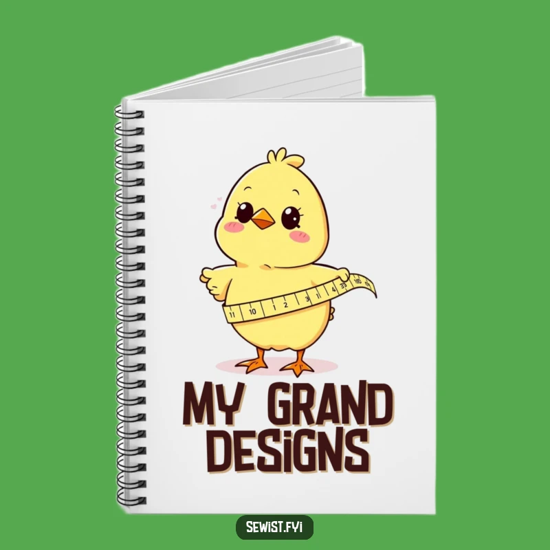 Funny Chick Measuring Fabric Notebook: Jot Down Ideas with Hilarious Crafting Flair