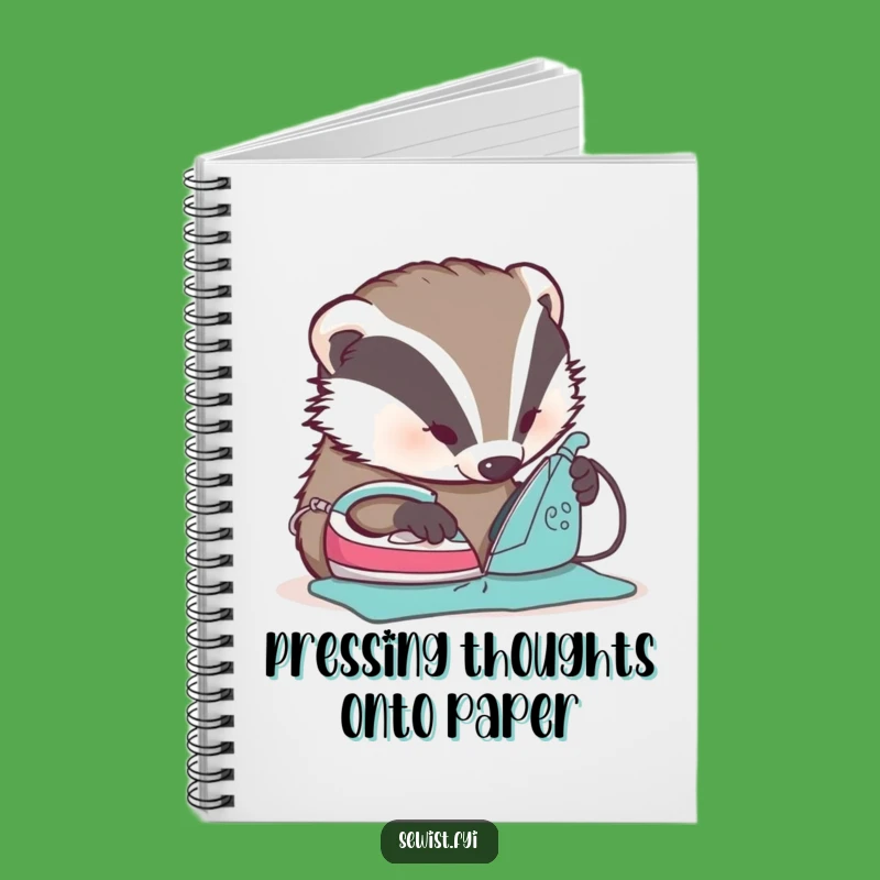 Funny Badger Ironing Notebook - Jot Down Ideas with Focused Flair