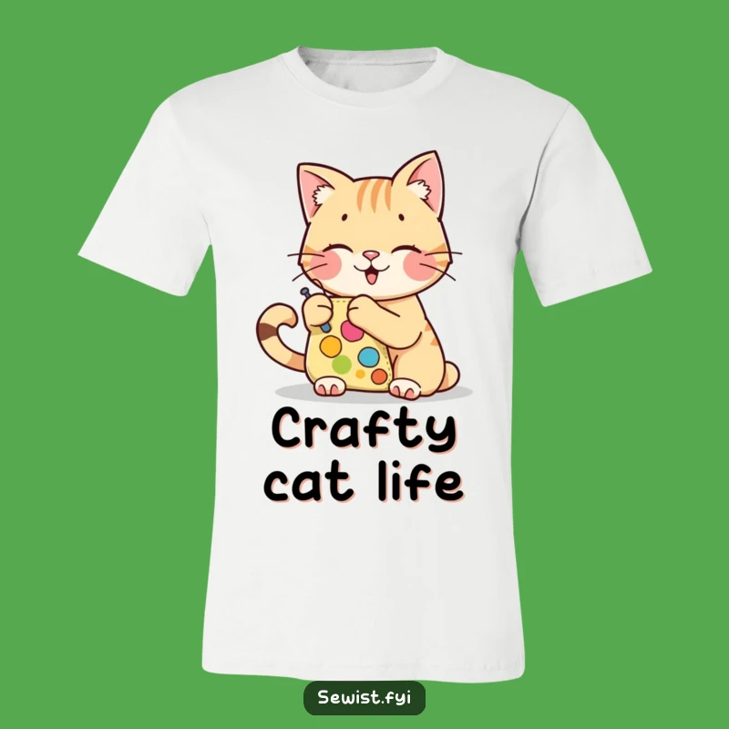 Funny Cat Stitching T-Shirt: Hilarious Artisan Hobby Gift