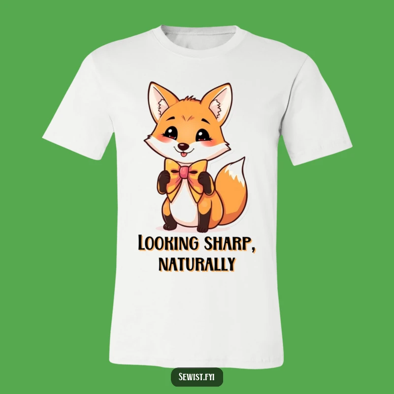Funny Fox Bow Tie T-Shirt - Snappy and Hilarious Gift for Fashionistas