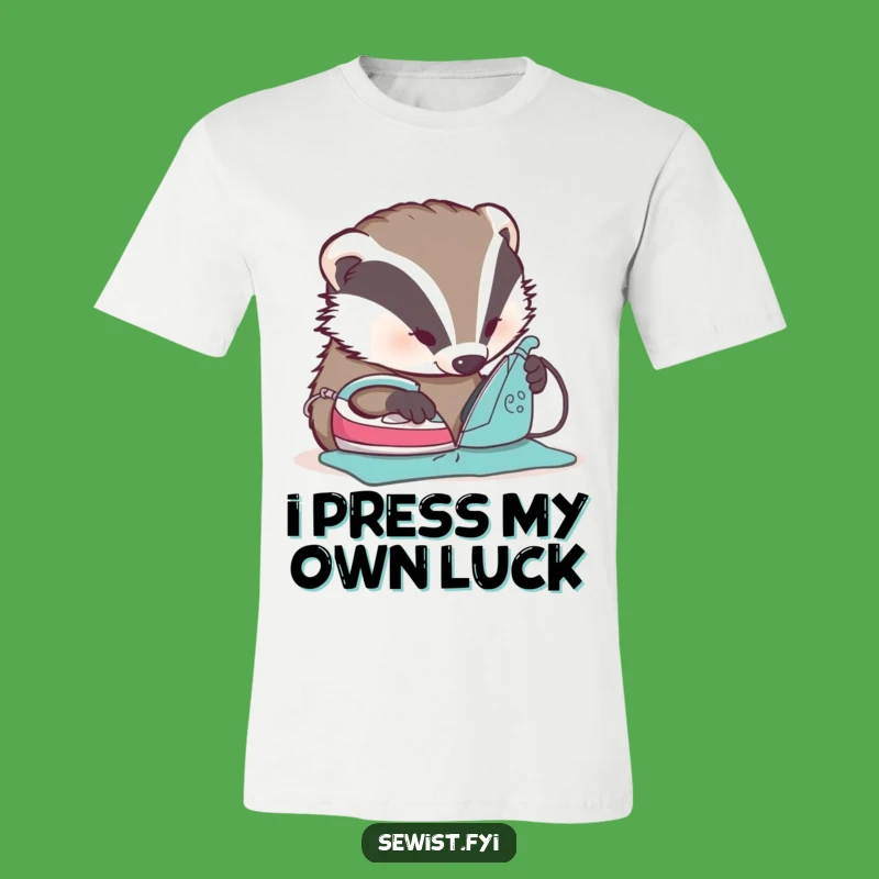 Funny Badger Ironing T-Shirt - Hilarious Gift for Detail-Oriented People
