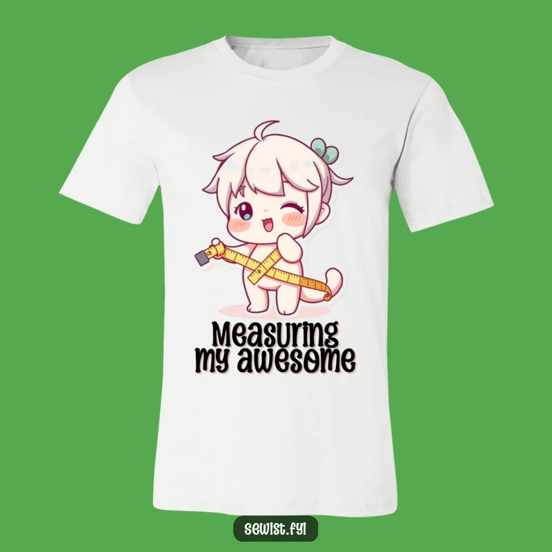 Funny Measuring Tape Stretch T-Shirt - Playful Apparel for Sewists