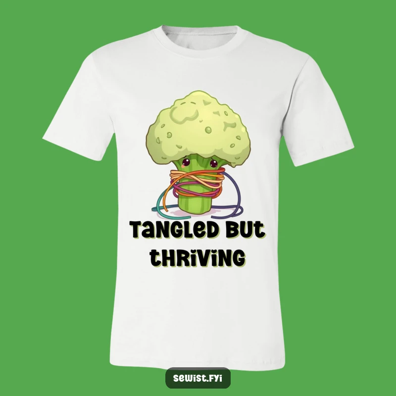 Funny T-Shirt: Clumsy Broccoli Tangled Thread, Hilarious Crafter Apparel