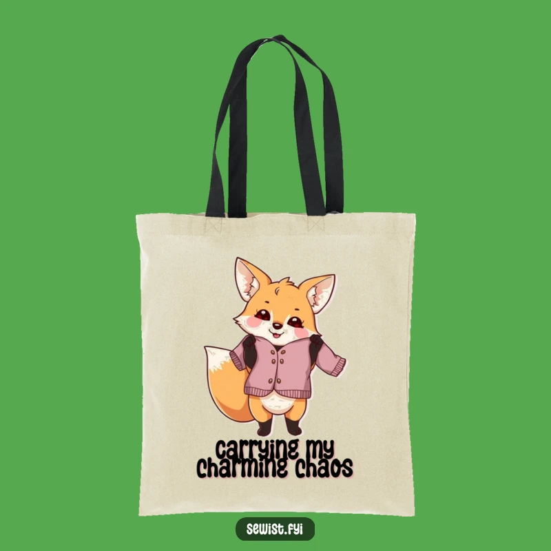 Funny Fox Dressmaker Tote Bag: Carry Your Creations with Pride