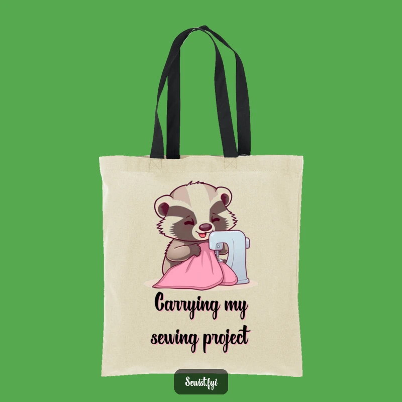 Funny Badger Tote Bag: Carry Your Craft Supplies with Humorous Style