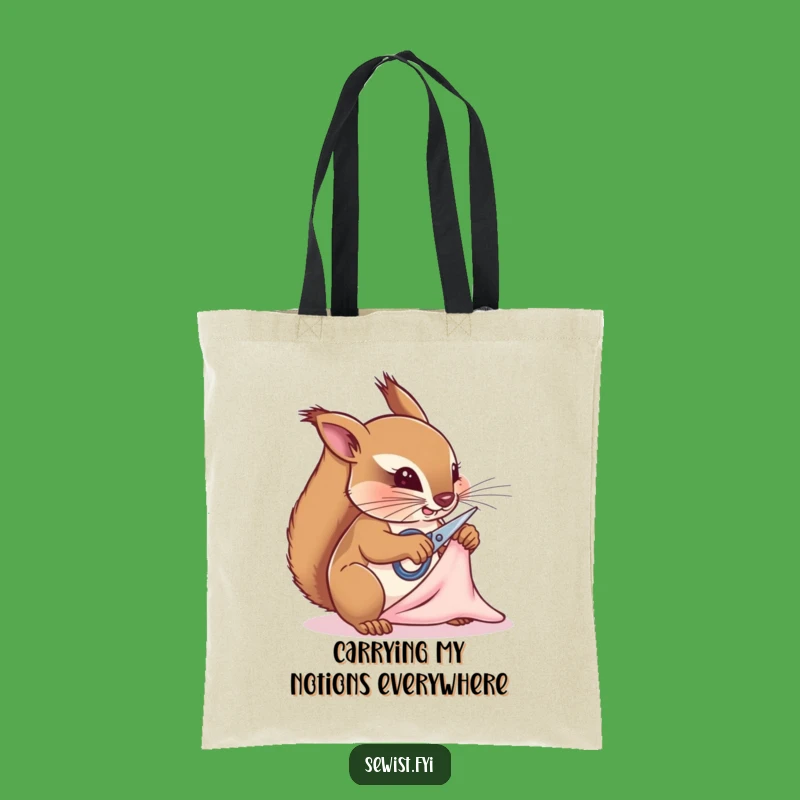 Funny Squirrel Tailor Tote Bag: Carry Your Craft Supplies in Style