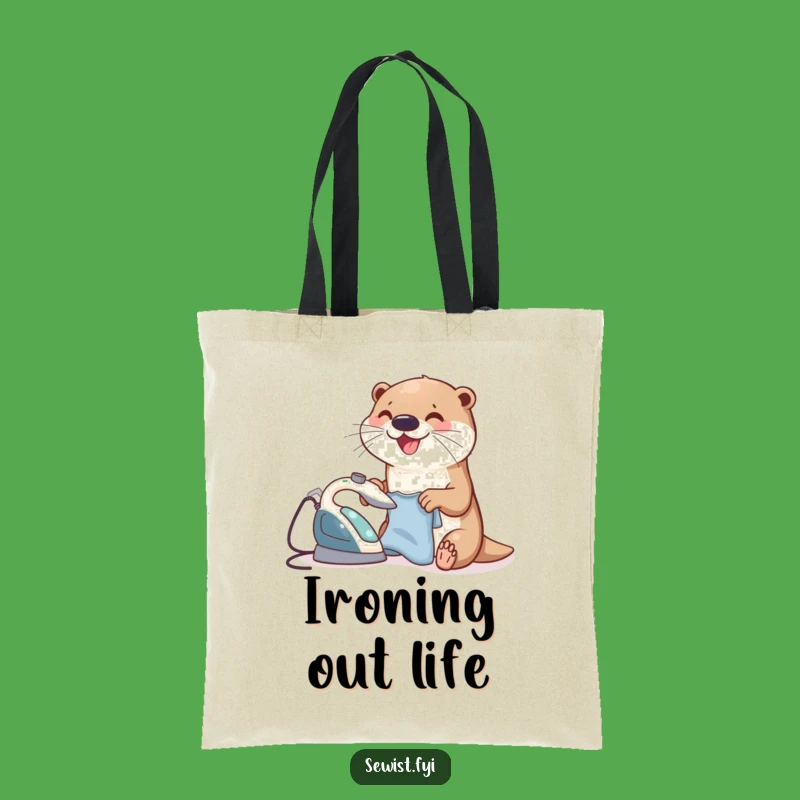 Funny Otter Tote Bag: Chic Ironing Animal Farmer's Market Gift