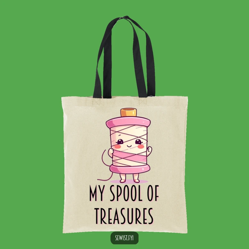 Funny Sewing Spool Tote Bag - Colorful & Practical Craft Accessory